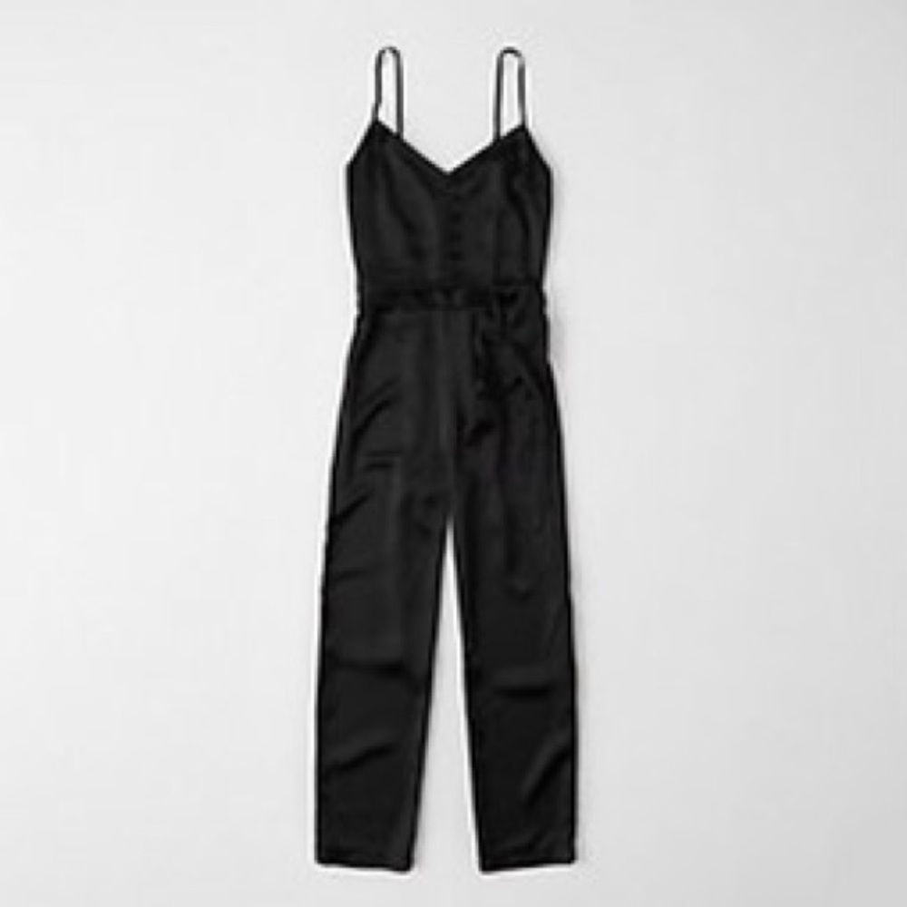 Abercrombie - Black Satin Jumpsuit